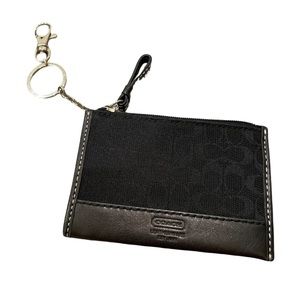 coach • signature canvas mini wallet coin case
